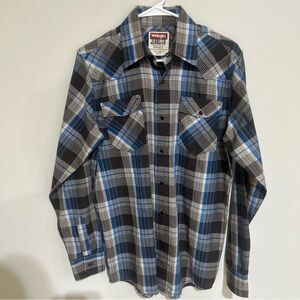 Wrangler Jeans Co MULTICOLOR Plaid Men's Button Down Casual Long Sleeve Shirt S